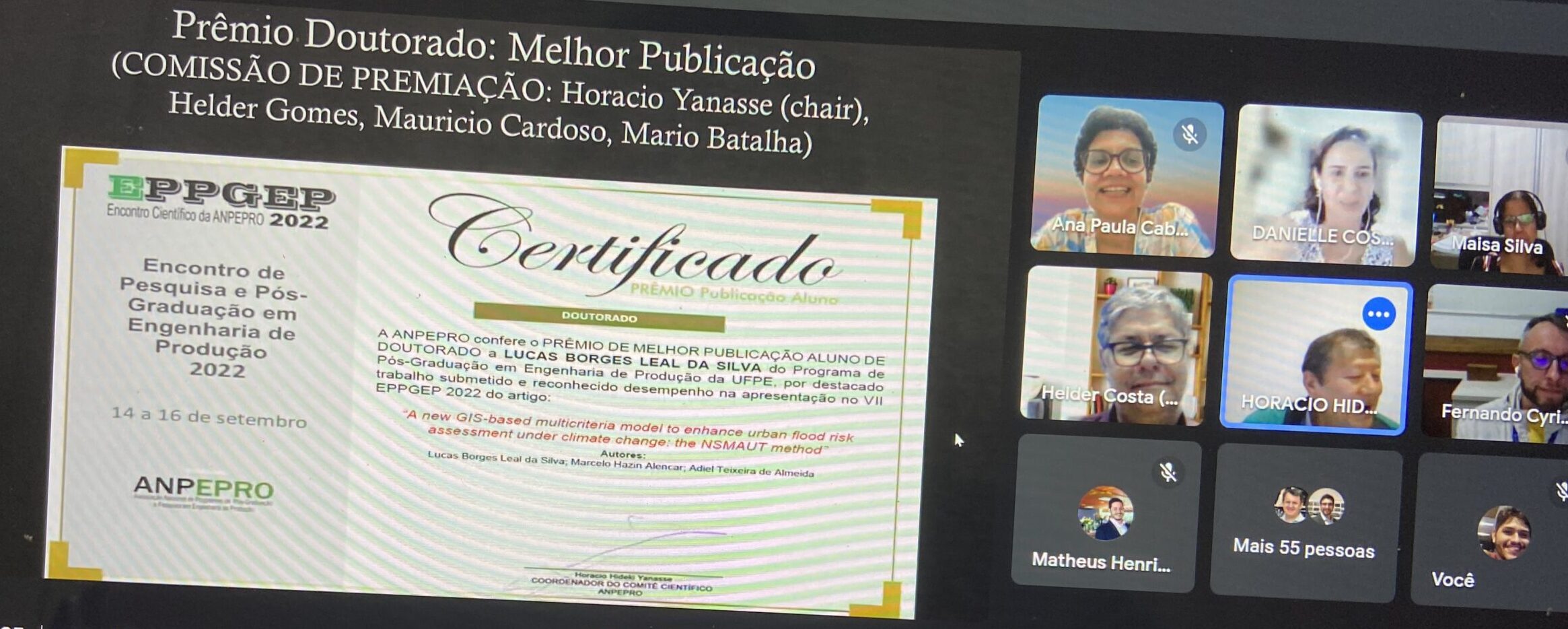 Foto da premiação